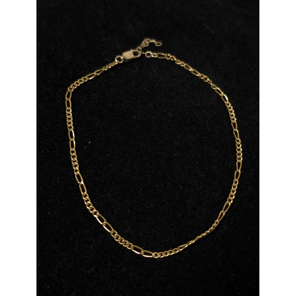 14/20 Gold Filled Figaro Chain Bracelet 8.5 Inch Dainty 1.32g